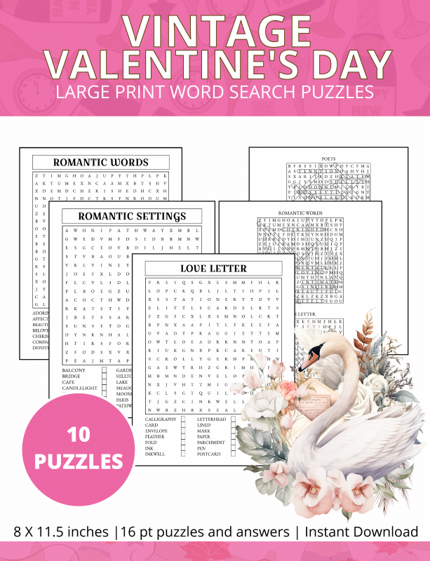 VINTAGE VALENTINE’S DAY WORD SEARCH